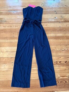 NWT Lilly Pulitzer Women's Navy/Kylo Strapless Jumpsuit Size 0